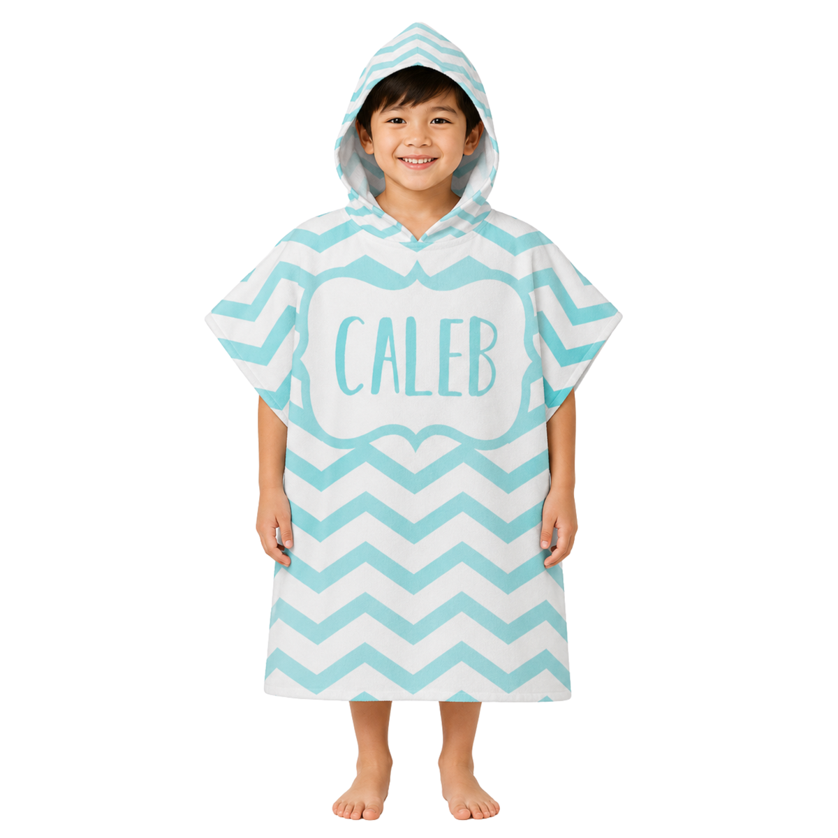 Chevron Boys Design Poncho Towel