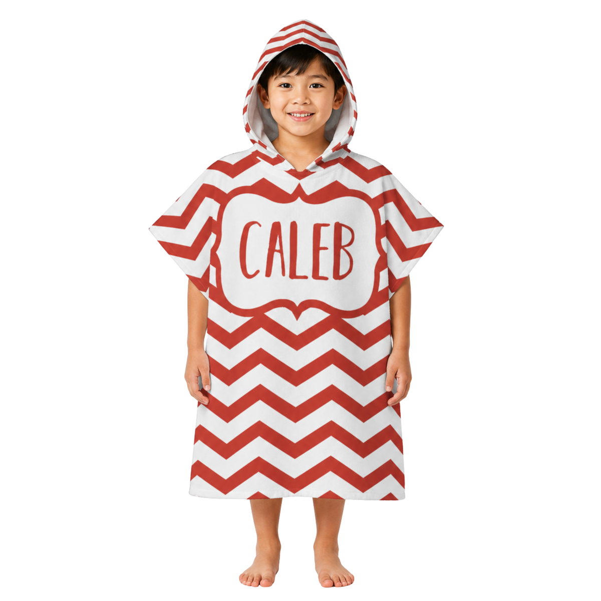 Chevron Boys Design Poncho Towel