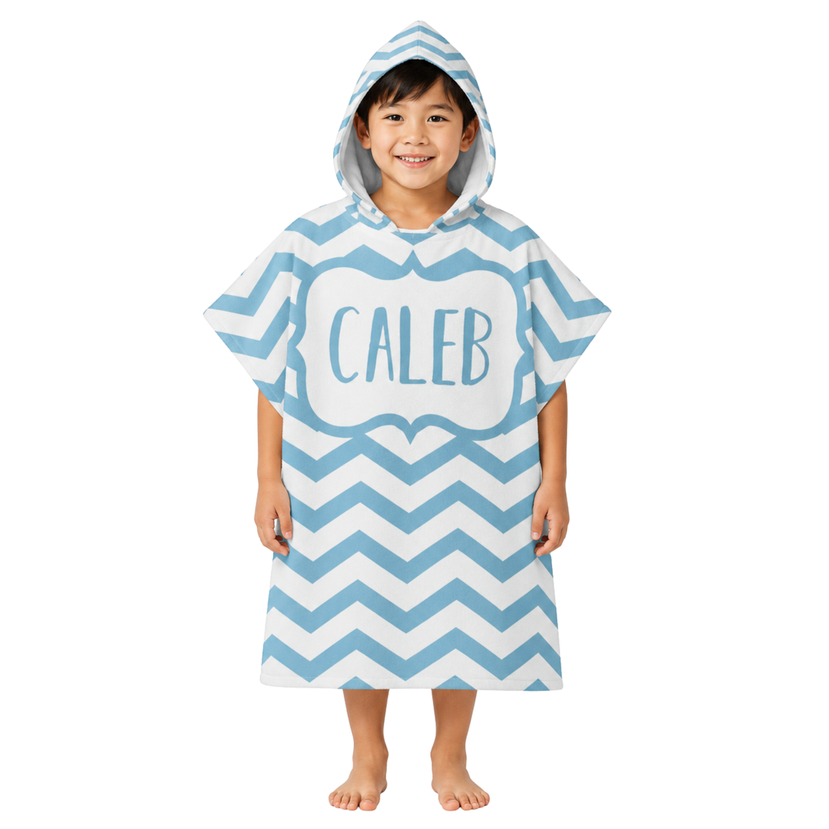 Chevron Boys Design Poncho Towel