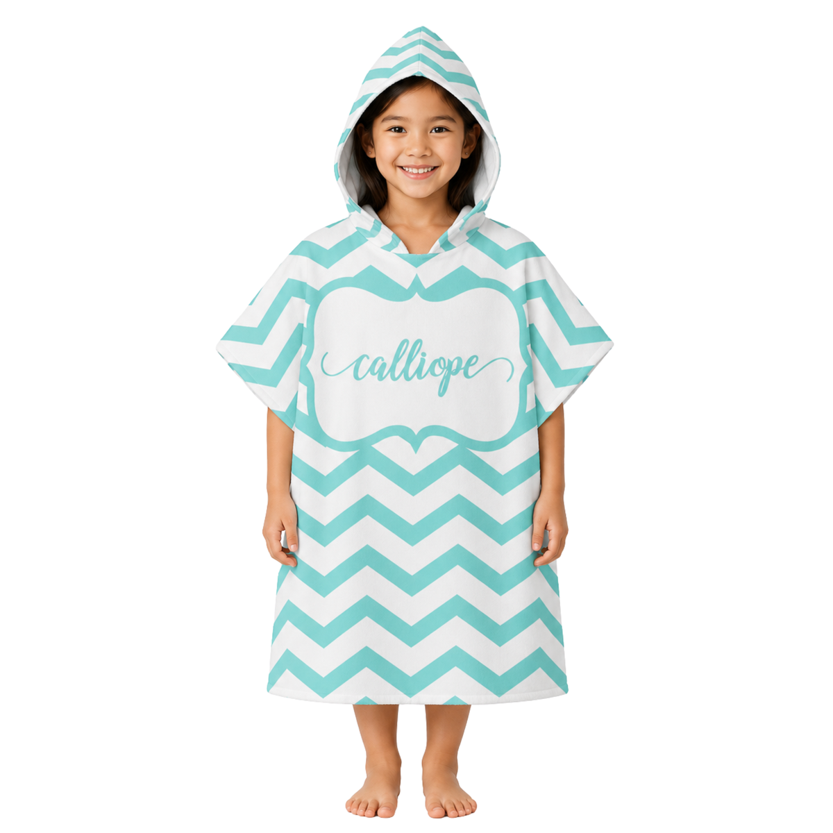 Chevron Girls Design Poncho Towel