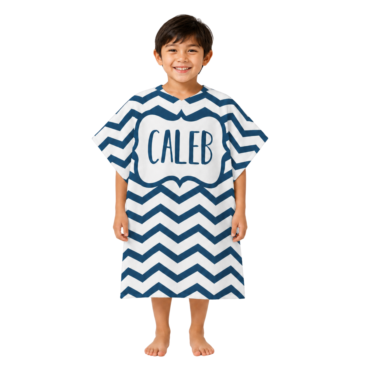 Chevron Boys Design Poncho Towel