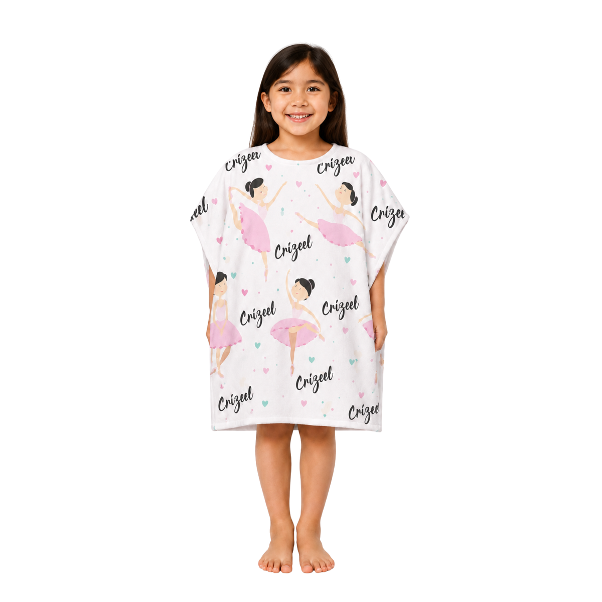Ballerina Design Poncho Towel
