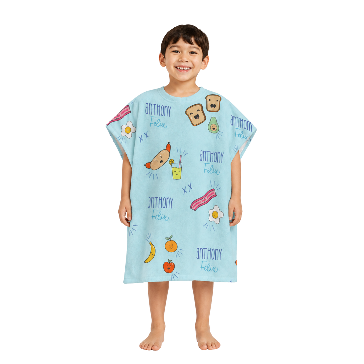 Brekky Boys Design Poncho Towel