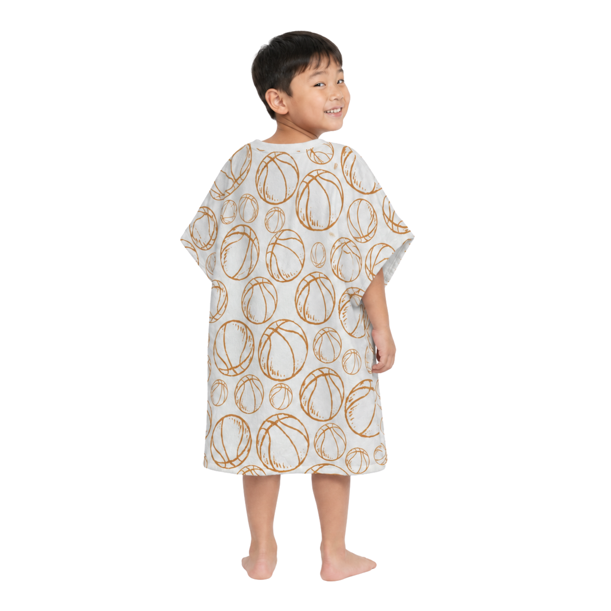 Basketball Design Poncho Towel