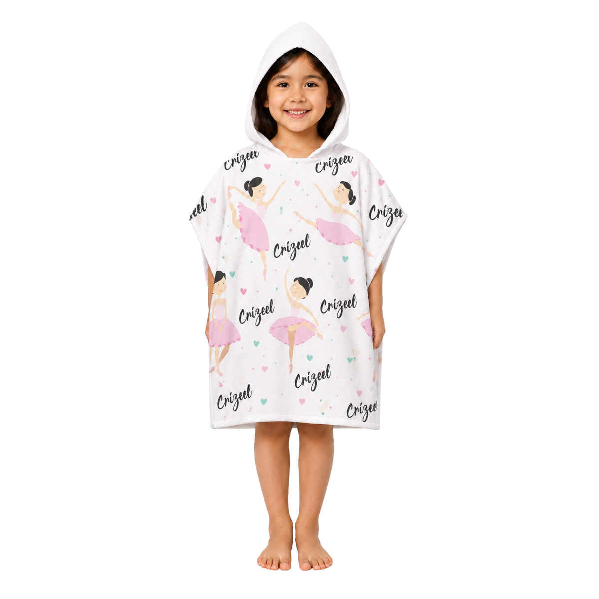 Ballerina Design Poncho Towel