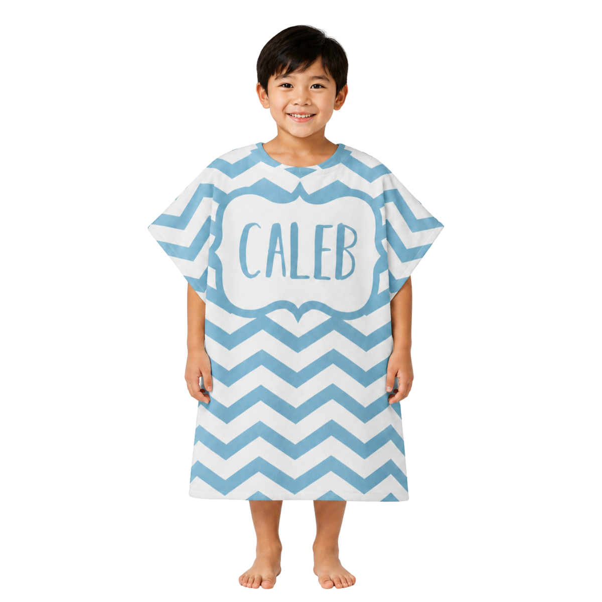 Chevron Boys Design Poncho Towel