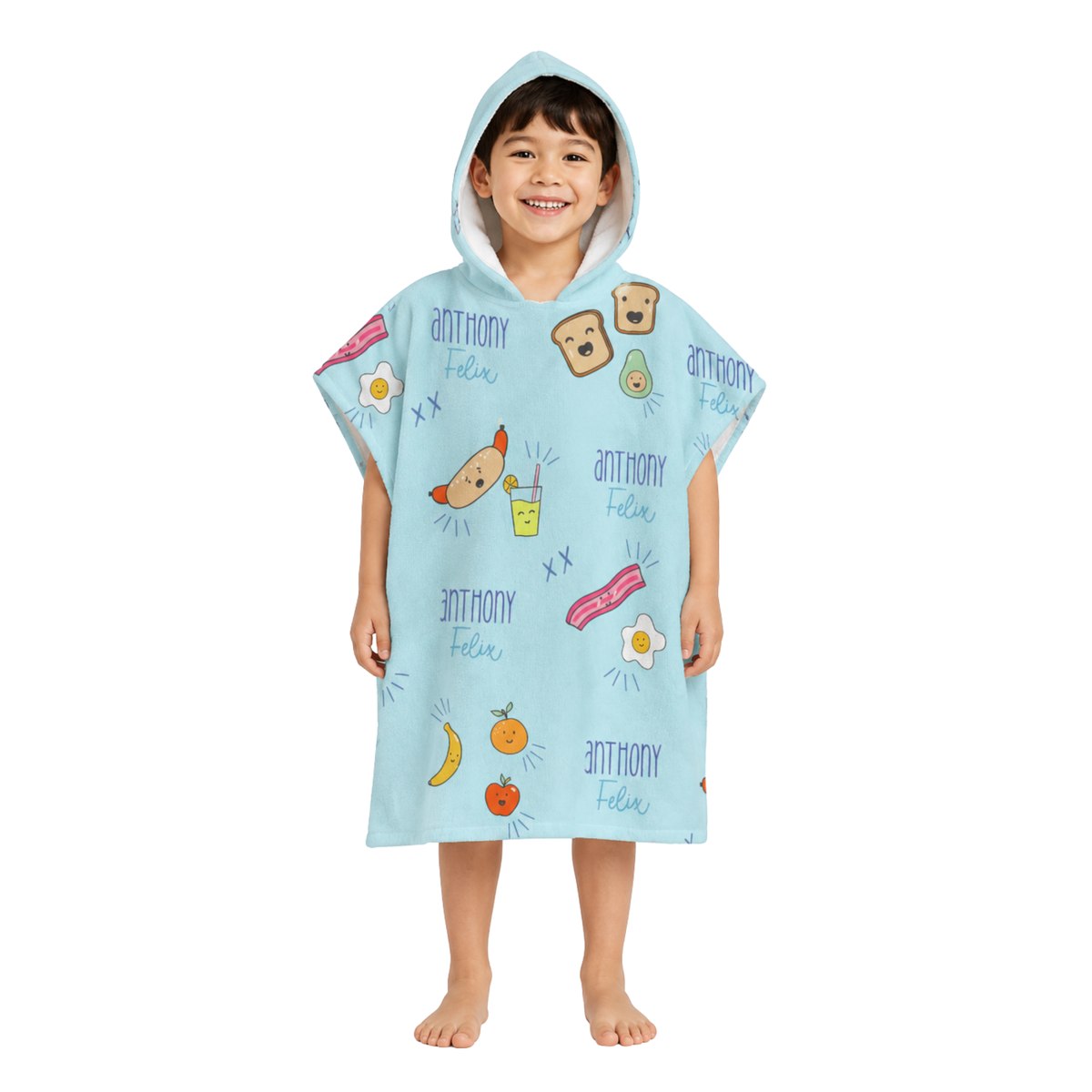 Brekky Boys Design Poncho Towel
