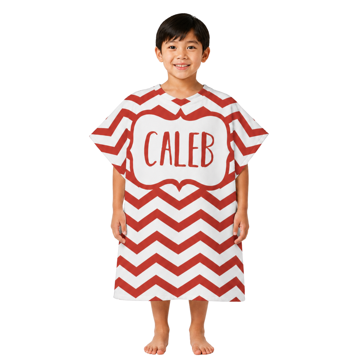 Chevron Boys Design Poncho Towel