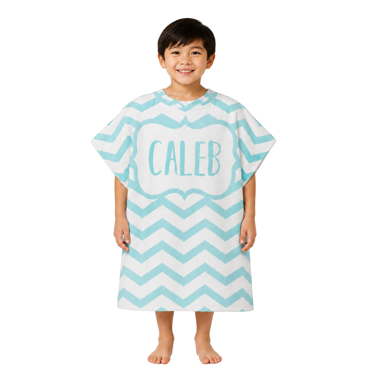 Chevron Boys Design Poncho Towel