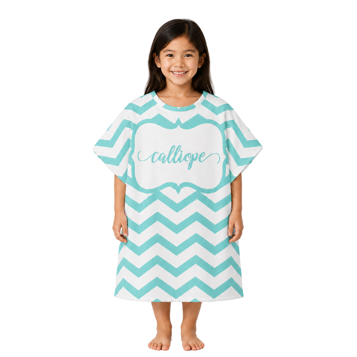Chevron Girls Design Poncho Towel
