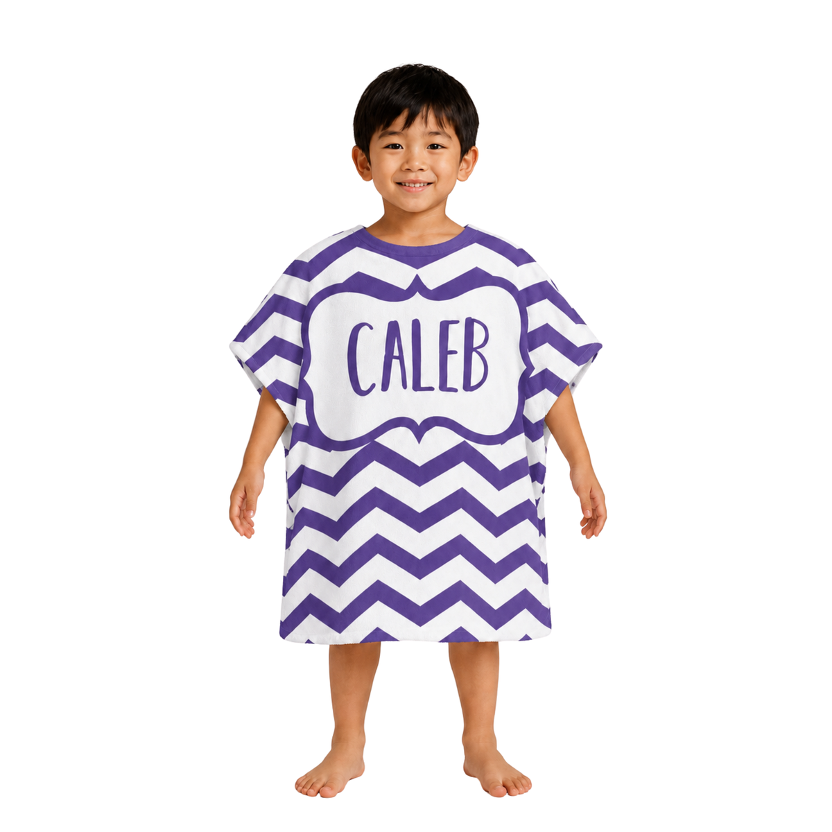 Chevron Boys Design Poncho Towel
