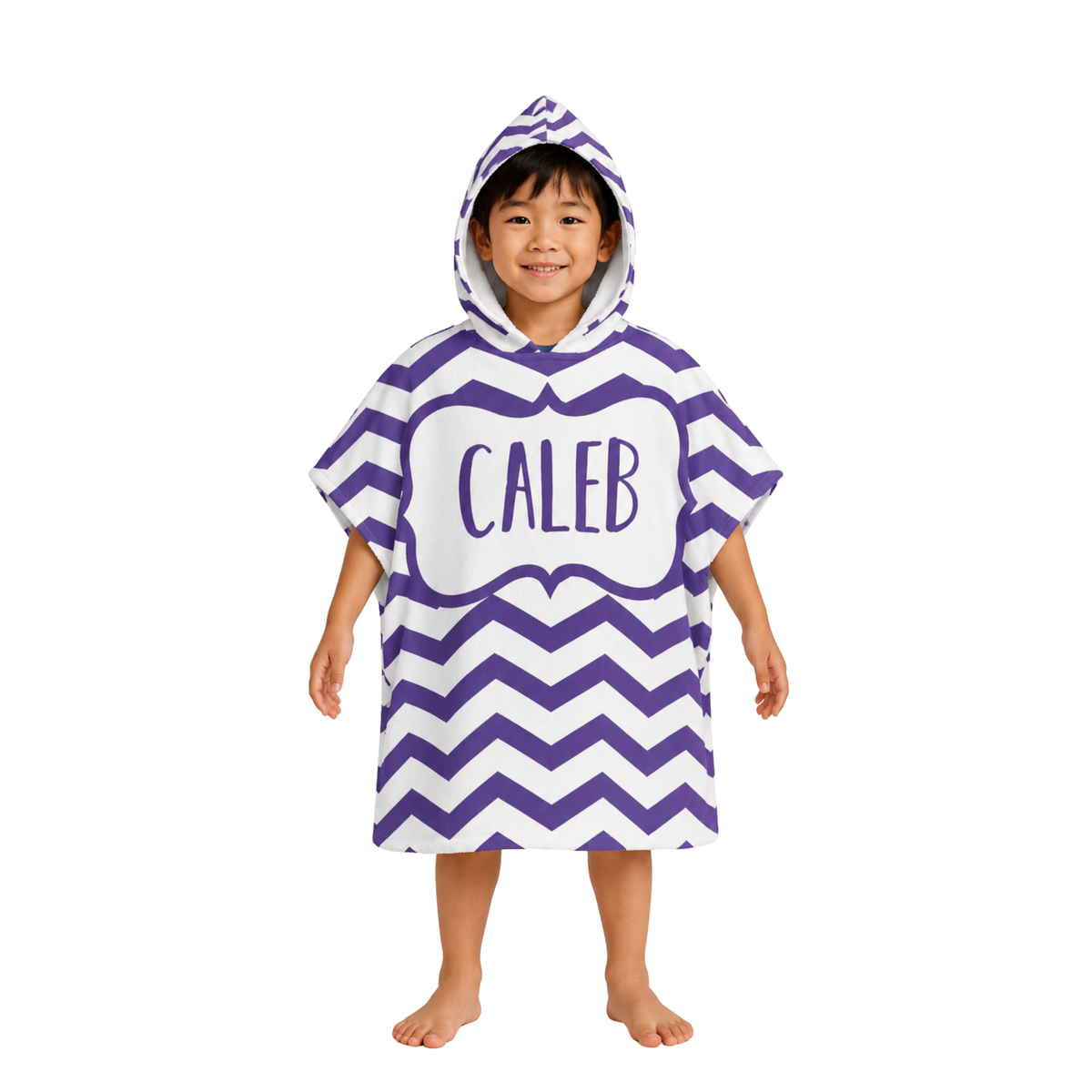 Chevron Boys Design Poncho Towel
