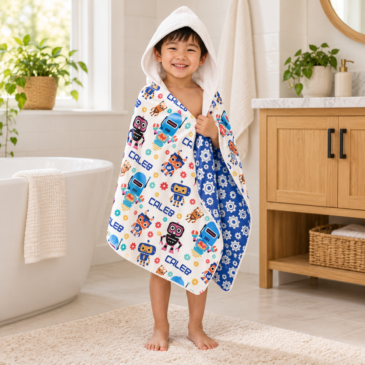 Robots Hooded Towel