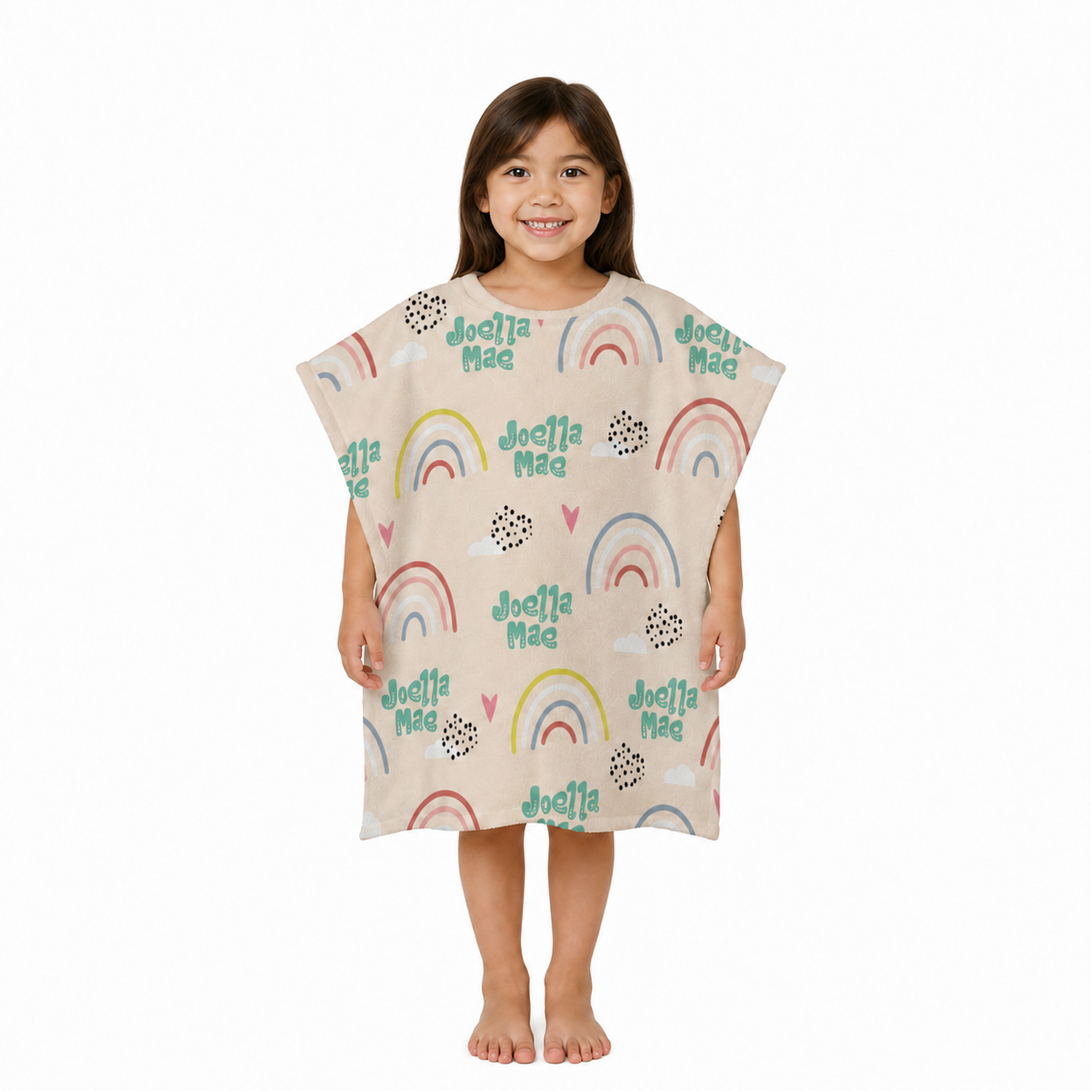Rainbow Girls Design Poncho Towel