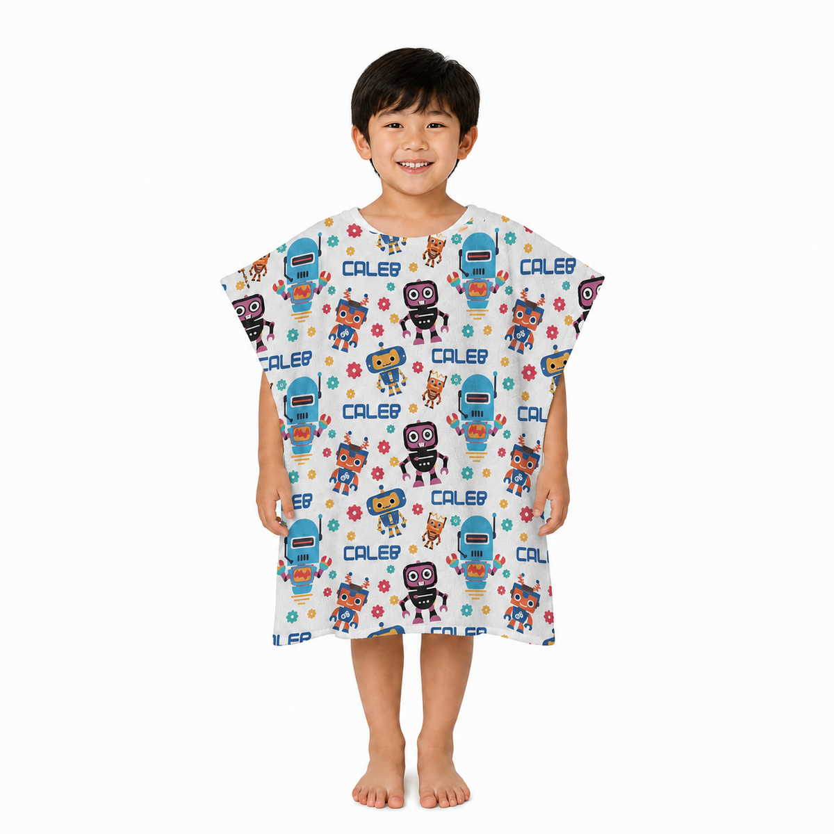 Robots Design Poncho Towel