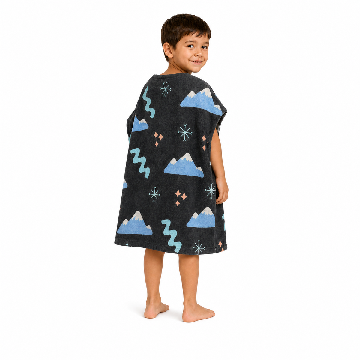 Penguin Boys Design Poncho Towel