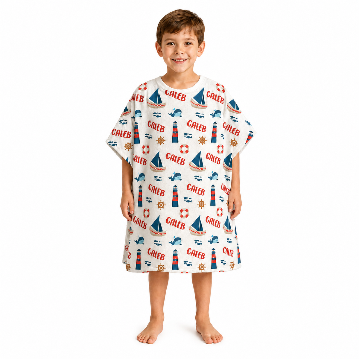 Nautical Design Poncho Towel