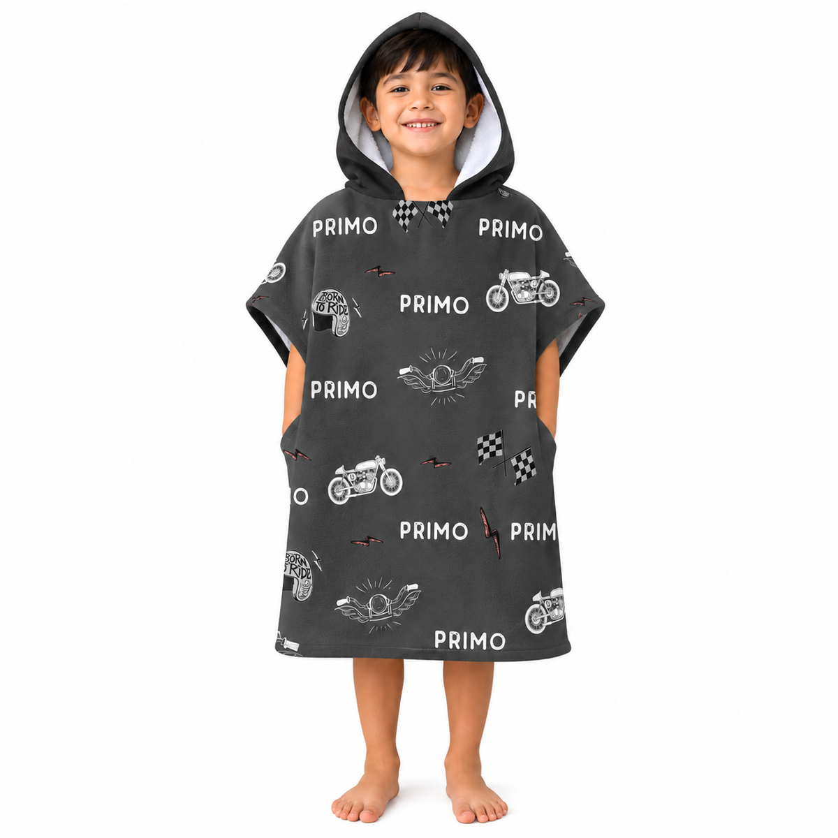 Motorcycle Design Poncho Towel
