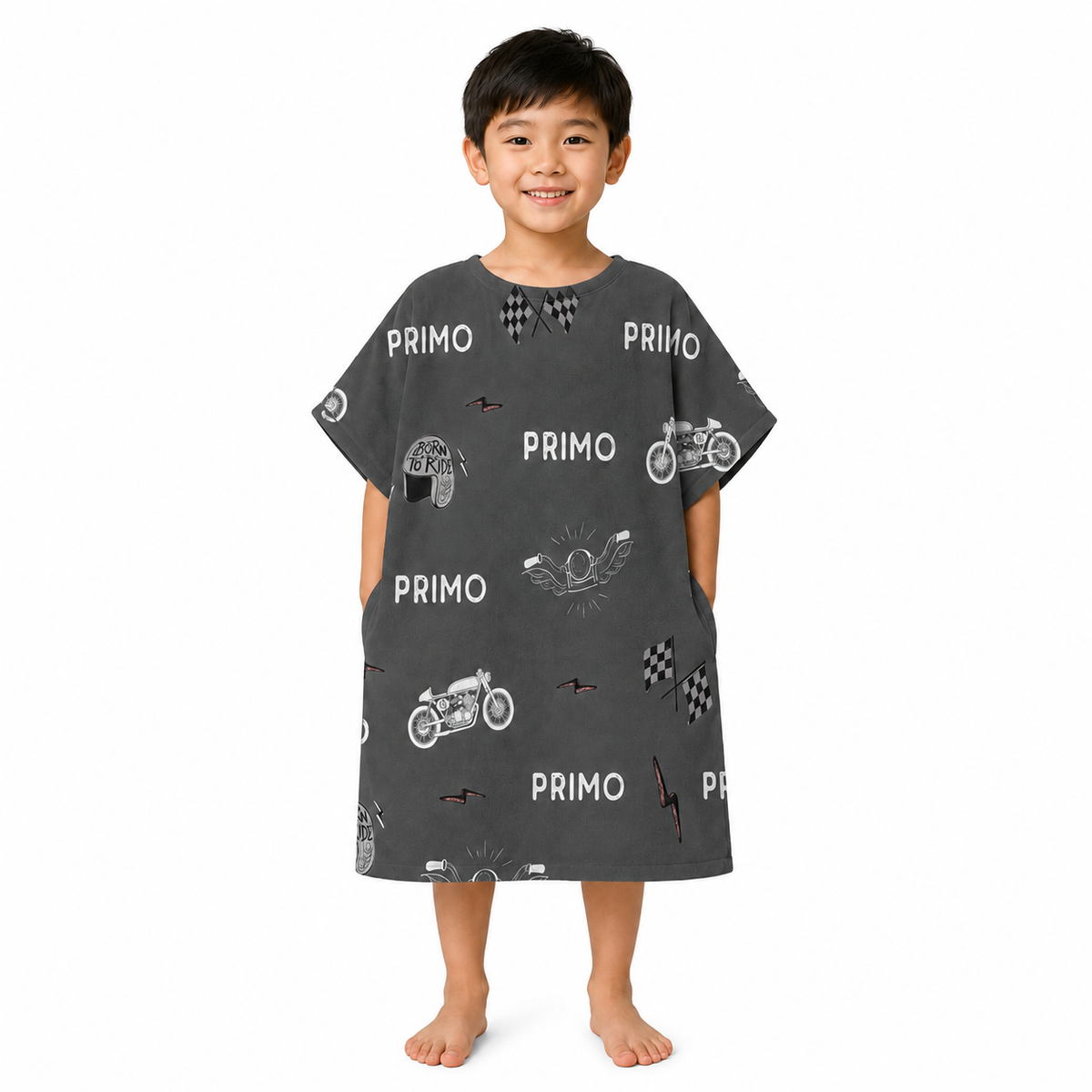 Motorcycle Design Poncho Towel