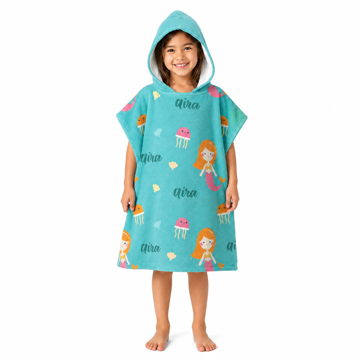 Mermaid Design Poncho Towel