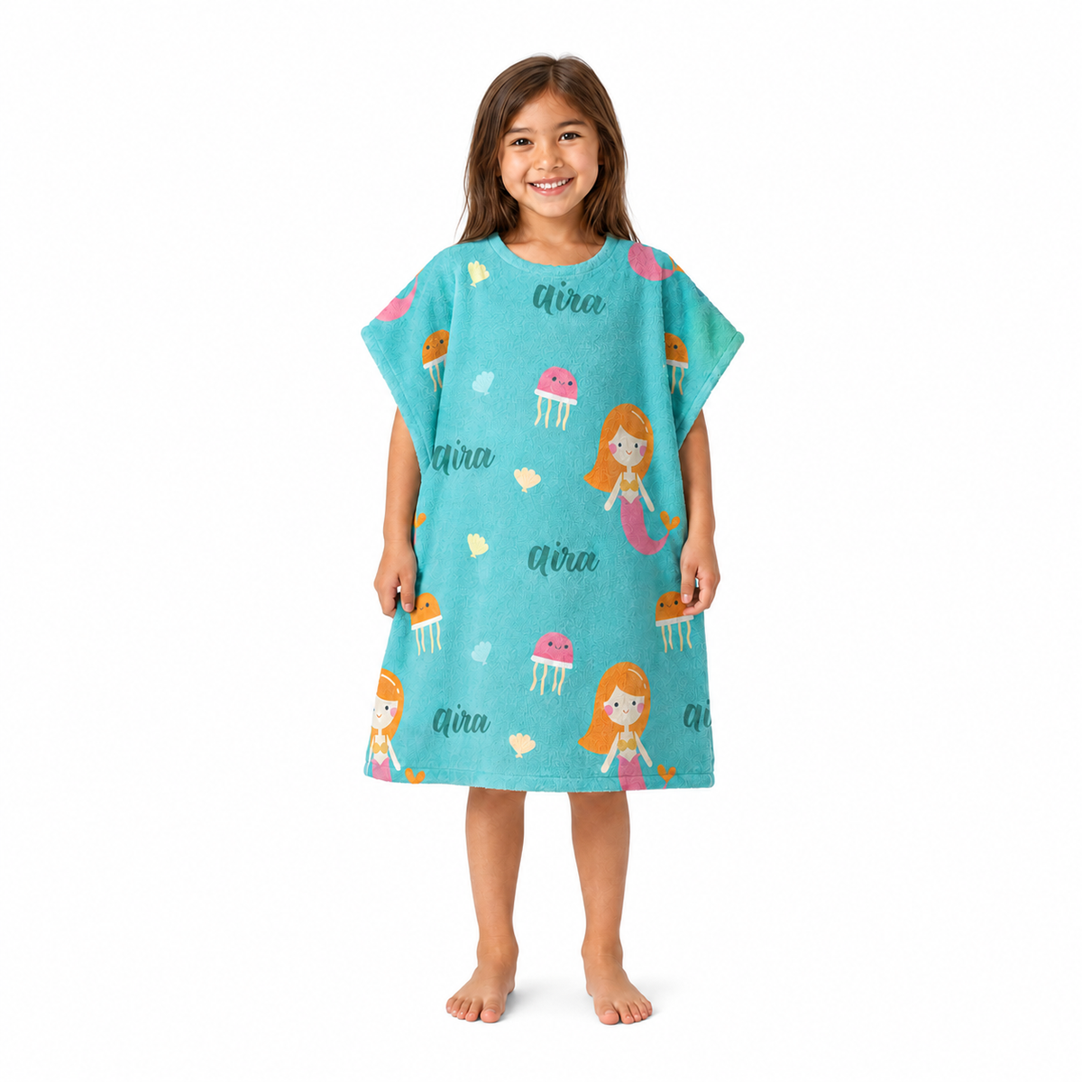 Mermaid Design Poncho Towel