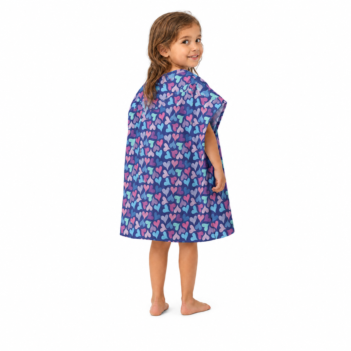 Hearts Design Poncho Towel
