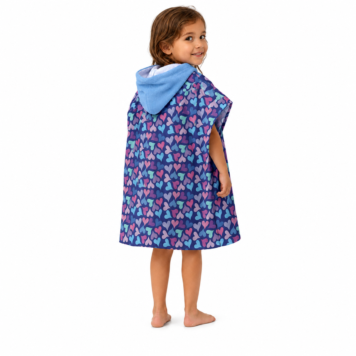 Hearts Design Poncho Towel