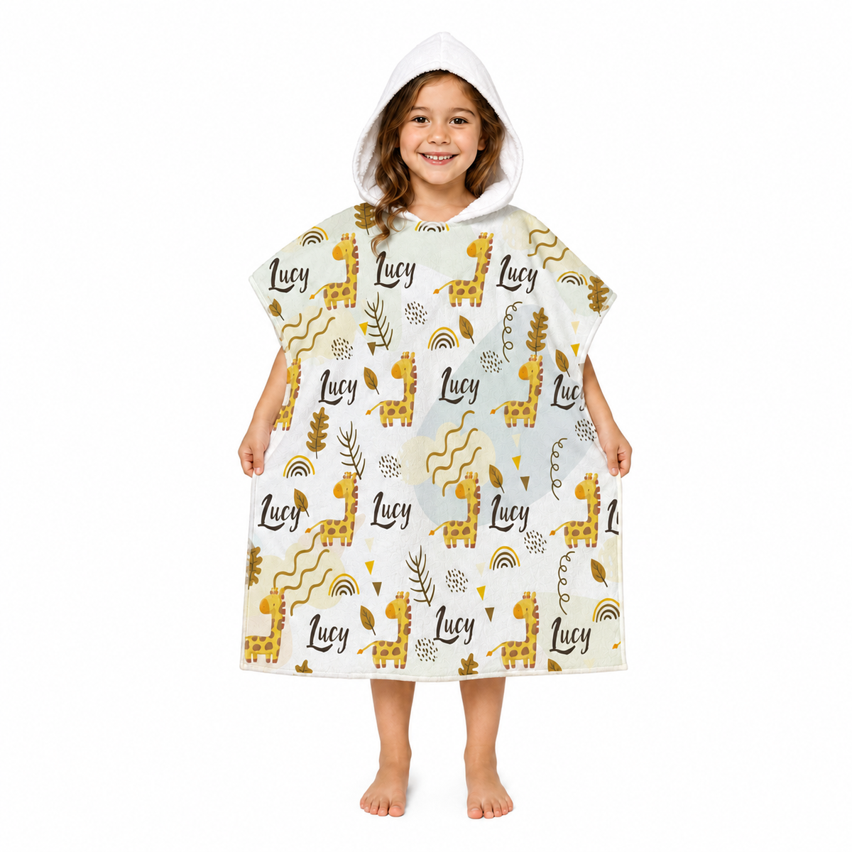 Giraffe Girls Design Poncho Towel