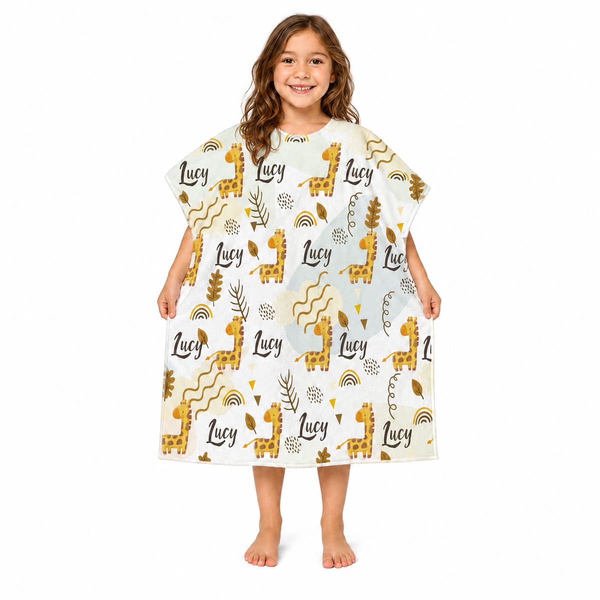 Giraffe Girls Design Poncho Towel