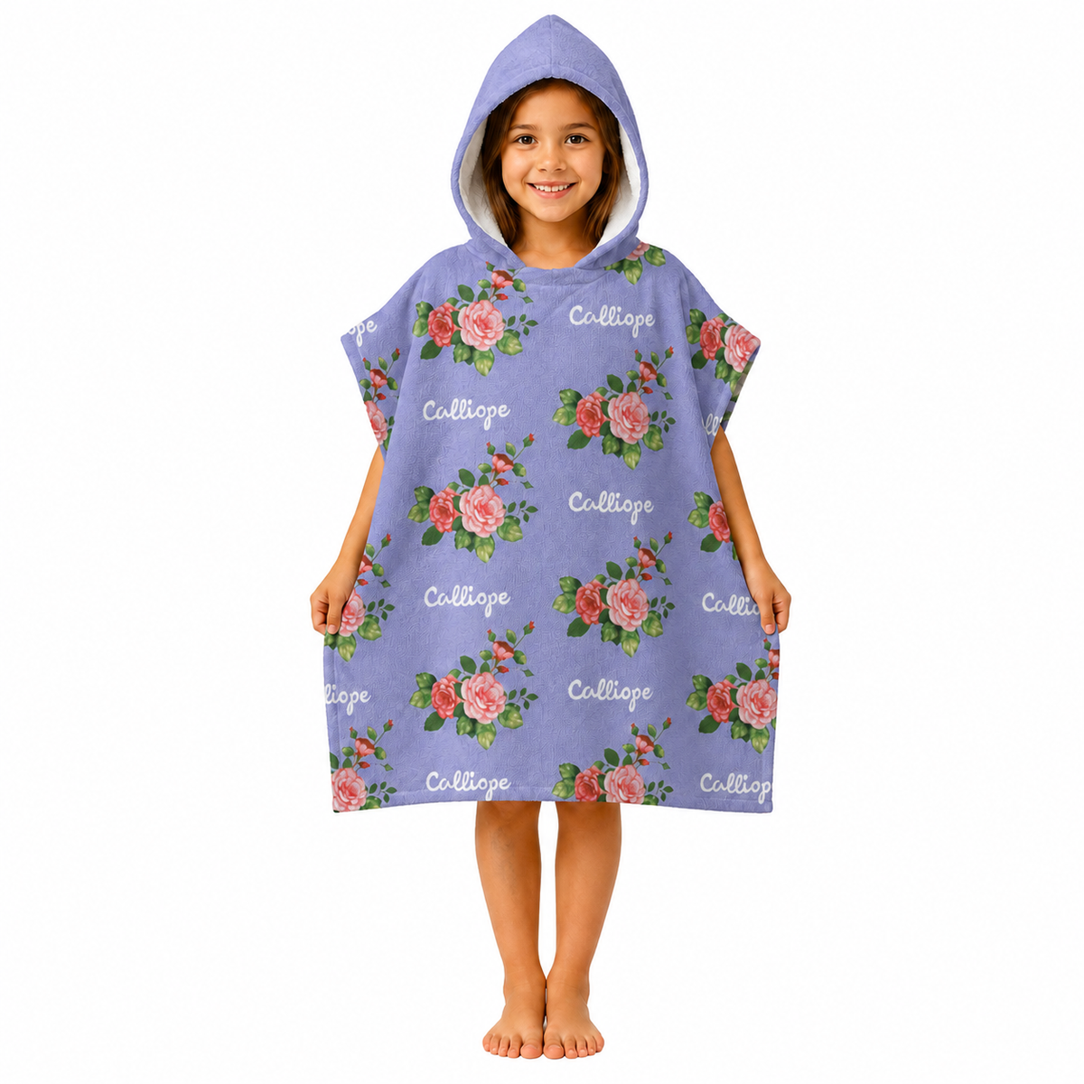 Flowers Design Poncho Towel