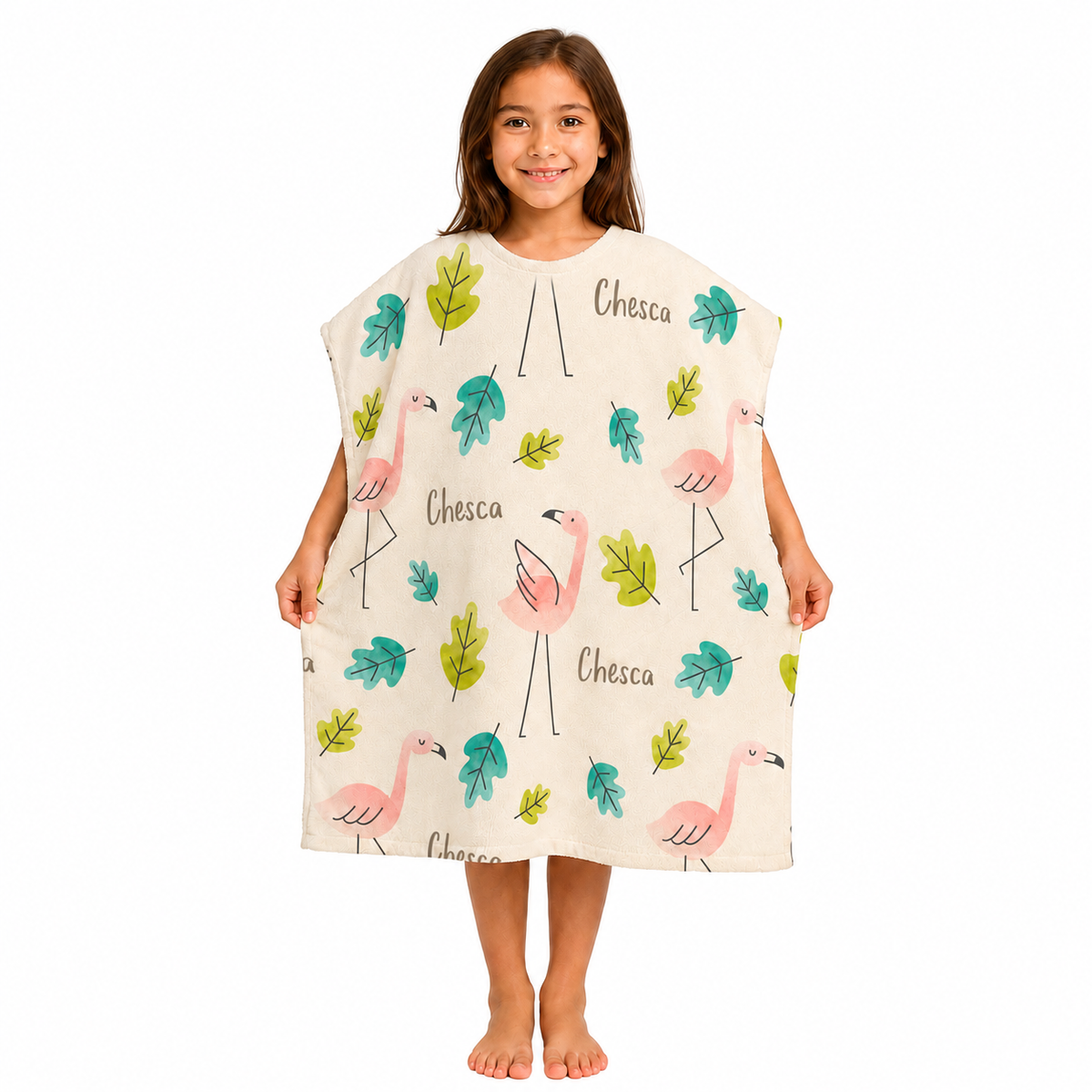 Flamingo Design Poncho Towel