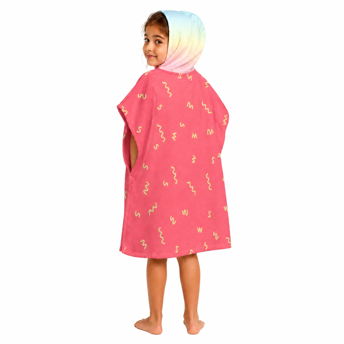 Feathers Design Poncho Towel