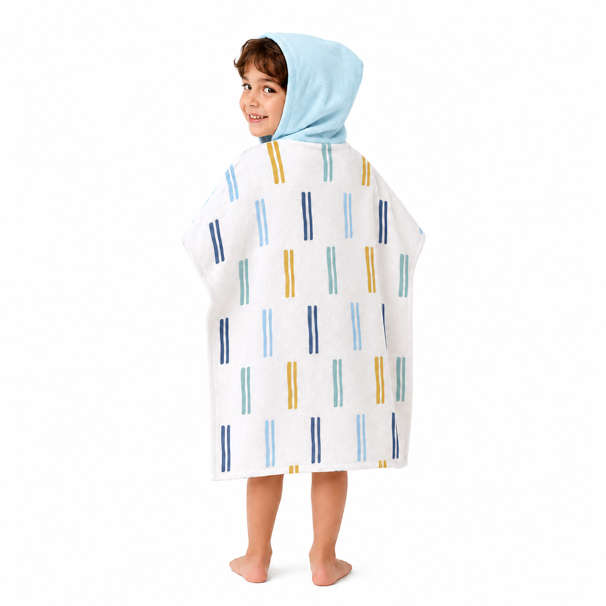 Elephant Boys Design Poncho Towel