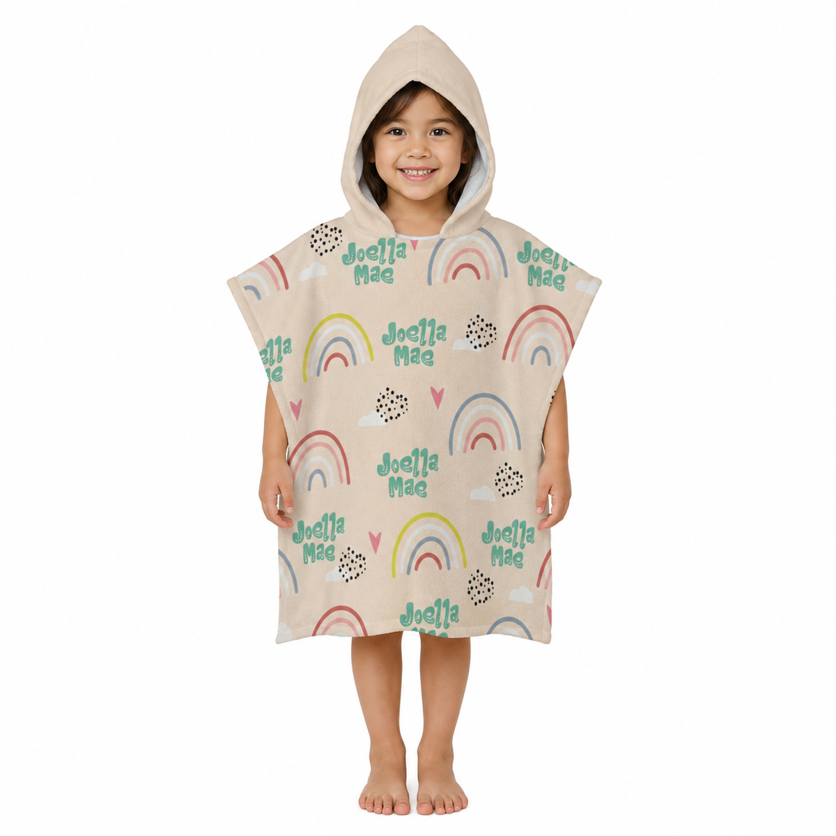Rainbow Girls Design Poncho Towel