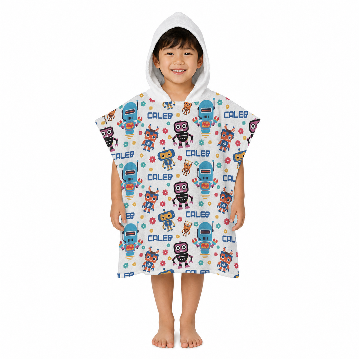 Robots Design Poncho Towel