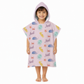 Sea Creatures Girls Design Poncho Towel