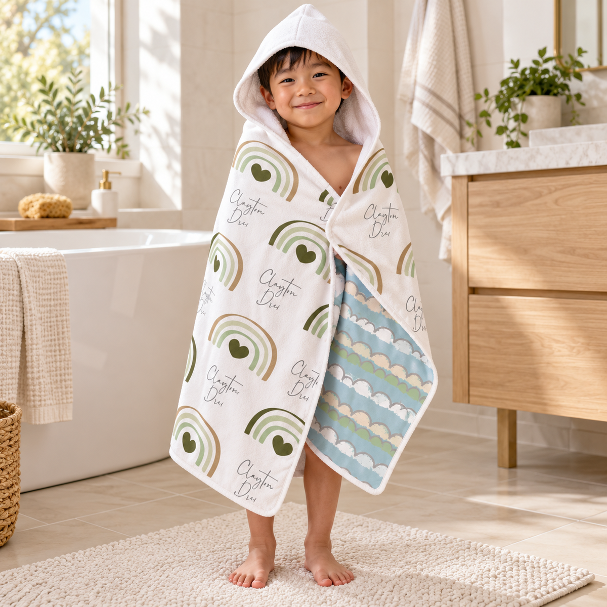 Rainbow Boys Hooded Towel
