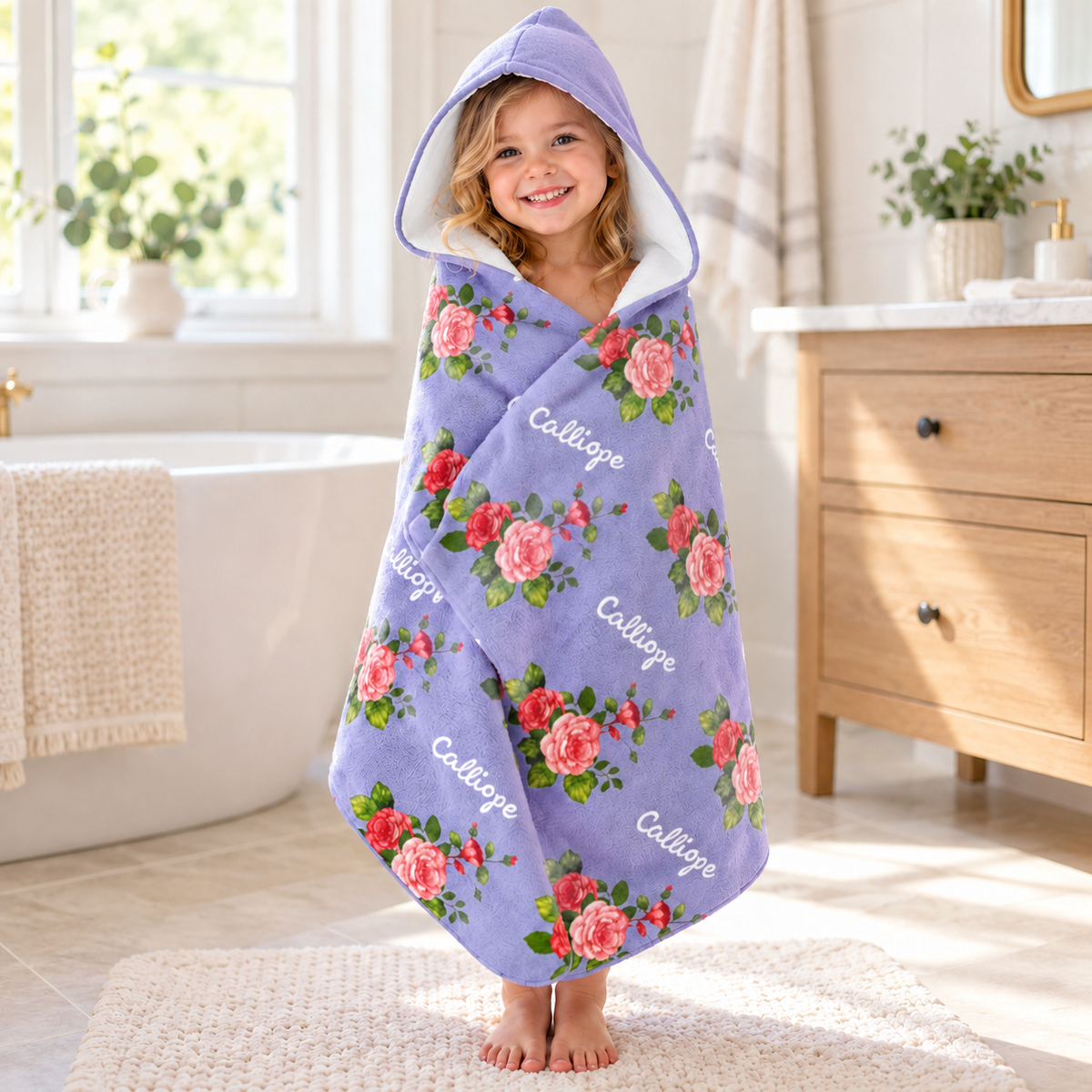 Flowers Hooded Towel