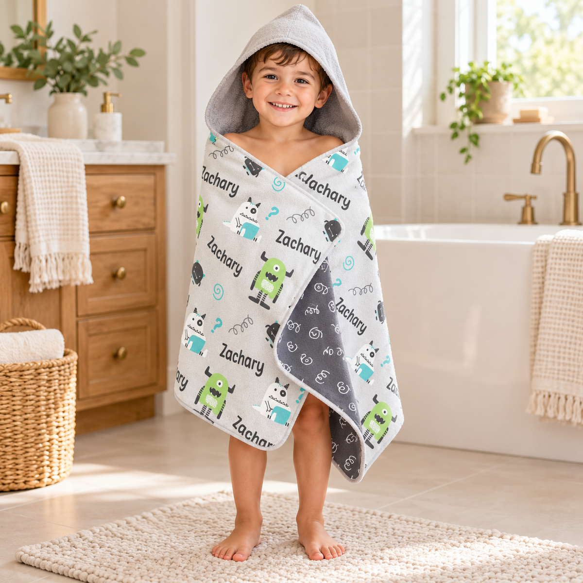Monsters Hooded Towel