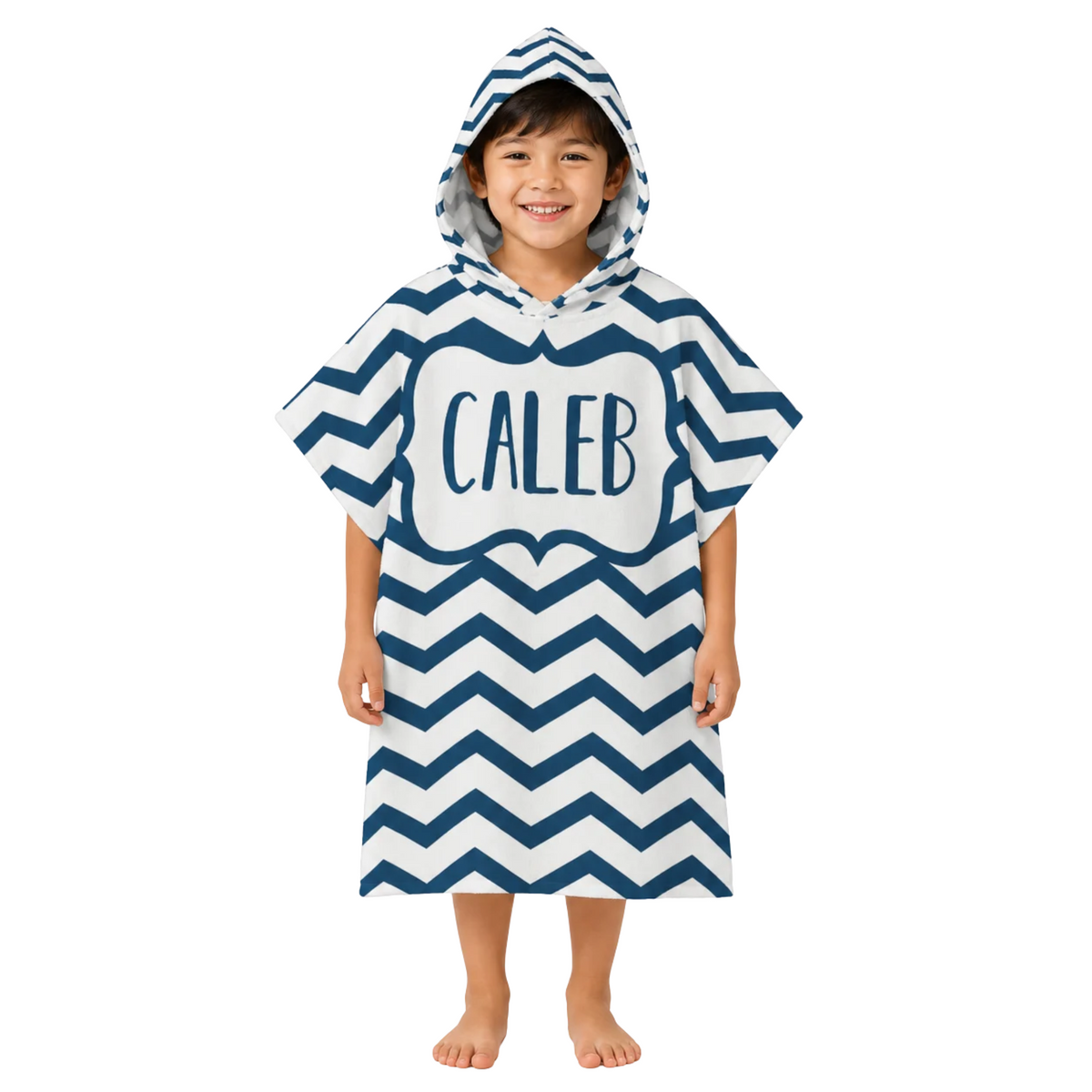 Chevron Boys Design Poncho Towel